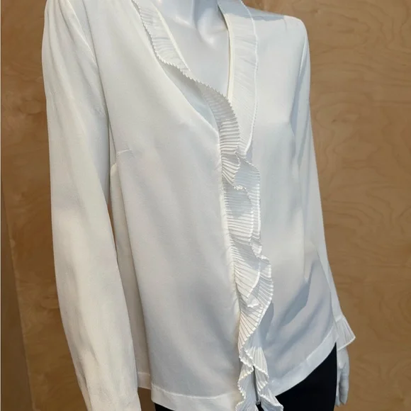 Sandro Ivory Ruffle Blouse - Picture 8 of 11